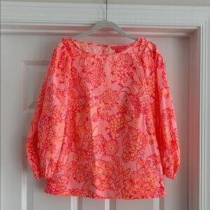 Floral Pink and Orange Women's Top